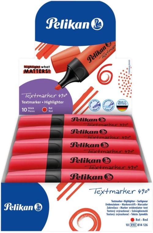 C/10 marcador fluorescente textmarker 490 rojo