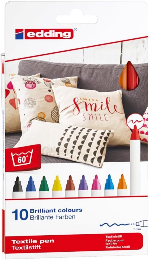 Estuche 10 rotulador edding 4600 textil colores surtidos