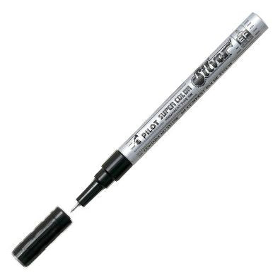 c/12 Rotulador super color sc plata punta 1,0mm permanente extra fino