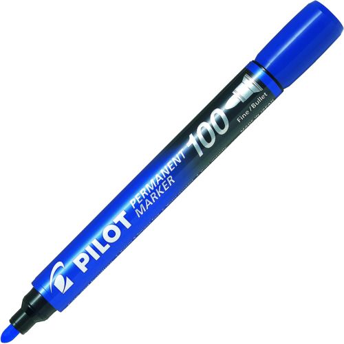 C/12 rotulador permanente pilot sc 100 color azul punta cónica
