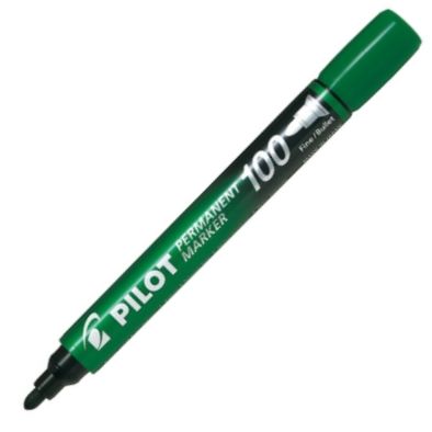 C/12 rotulador permanente pilot sc 100 color verde punta cónica