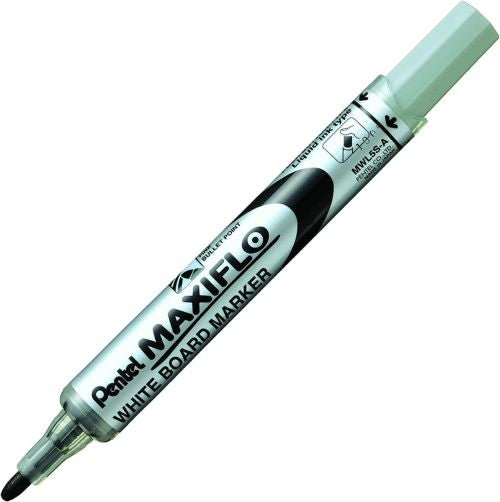C/12 rotulador para pizarra blanca maxiflo s color negro punta media pentel
