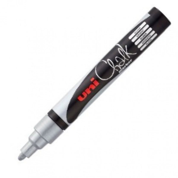 ROTULADOR TIZA LIQUIDA PLATA UNI-CHALK MARKER PWE M5