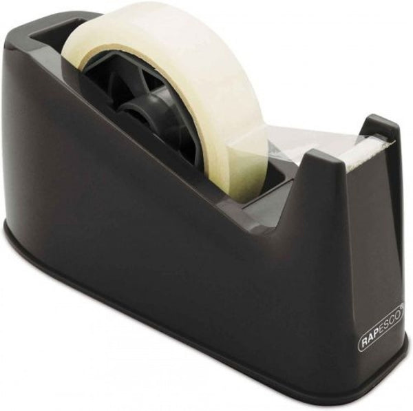 Portarrollos sobremesa rapesco 500 base antideslizante para cinta 33m y 66mx25mm color negro