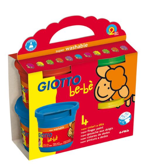 SET PINTURA DE DEDOS 4 COLORES 150G GIOTTO BE-BE