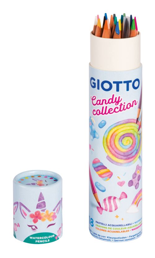Bote 18 lapices colores giotto stilnovo acquarell candy collection