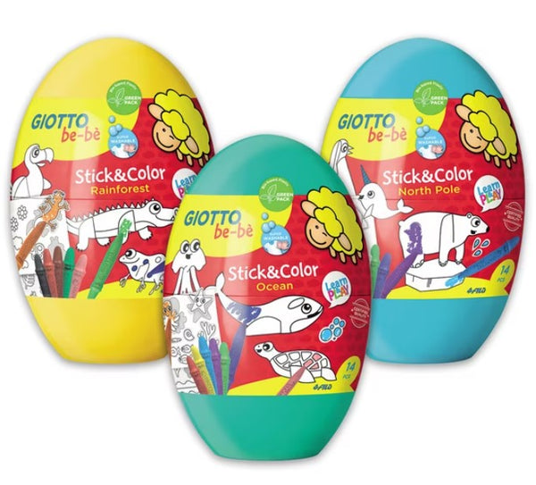 EXP 9 UNIDADES STICK &amp;COLOR EGG GIOTTO BEBE