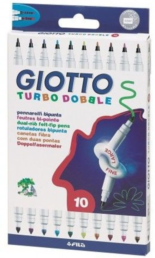 Estuche 10 rotuladores giotto turbocolor doble punta