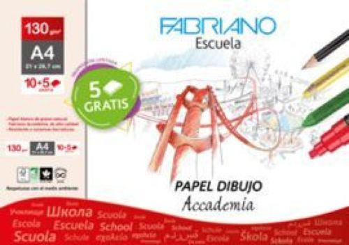 Minipack 10+5 laminas gratis dibujo fabriano a4 130g