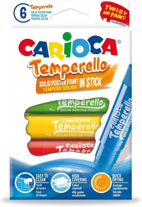 Estuche 6 colores tempera solida temperello 10g colores surtidos