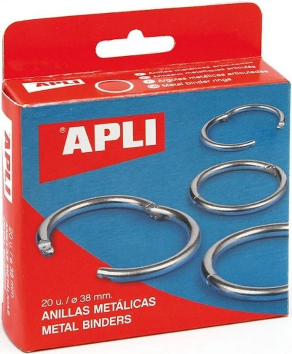 C/20 ANILLAS METALICAS 25MM ARTICULADAS APLI