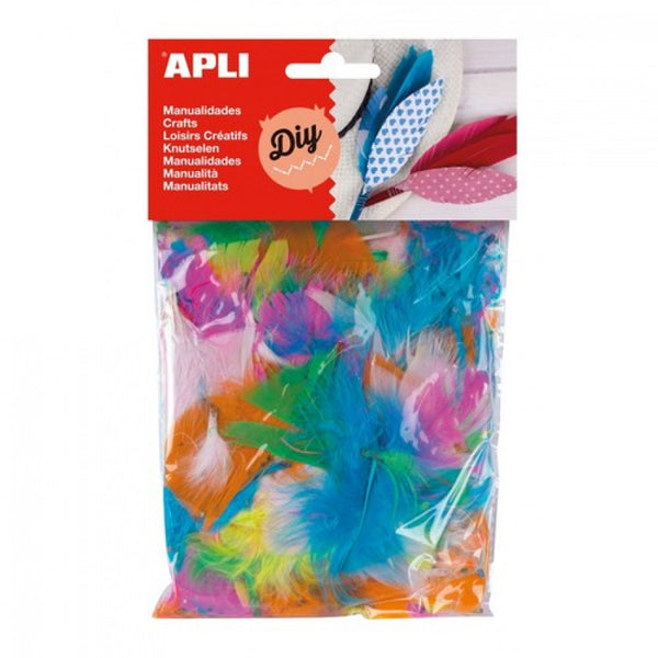 Bolsa plumas collage colores surtidos 14g