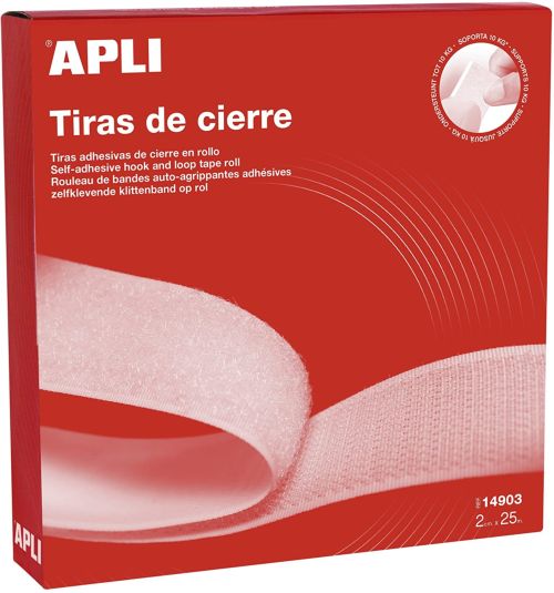 CREMALLERA TEXTIL AUTOADHESIVA 2CMX25M BLANCO