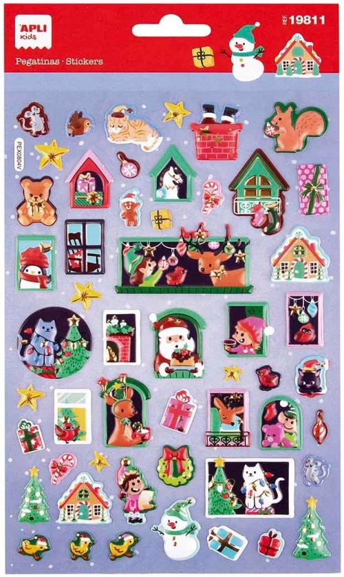 BOLSA 1 HOJA PEGATINAS NAVIDAD ADVIENTO CASA