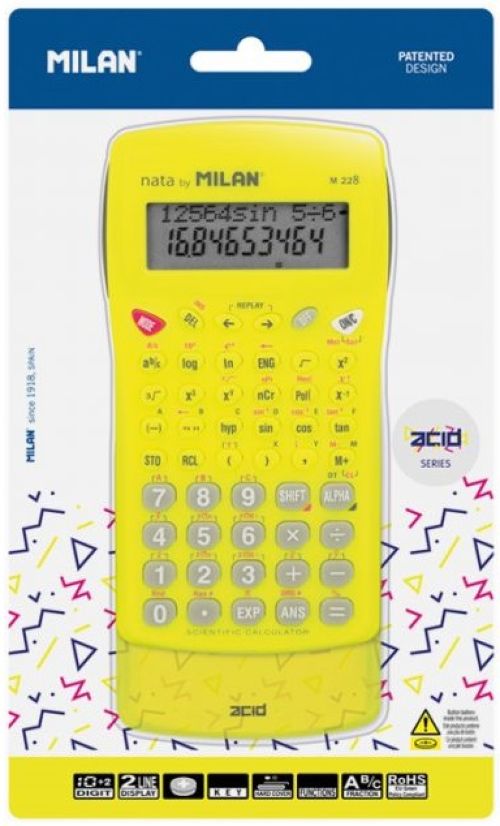 Calculadora cientifica m228 serie acid color amarillo milán