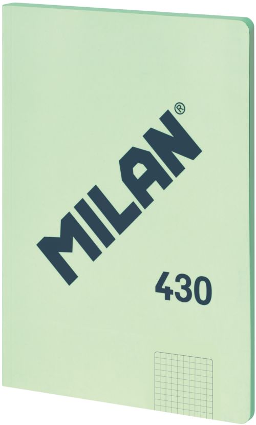 Paq/3 libreta encolada a4 48h 95g. cuad.5x5 microperforada color verde Milán