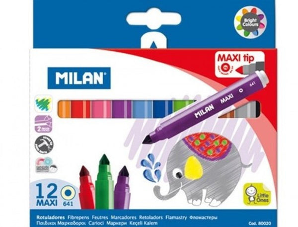 ESTUCHE 12 ROTULADORES COLORES MAXI PUNTA CONICA 641