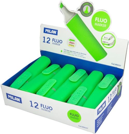 C/12 marcador fluorescente verde milan