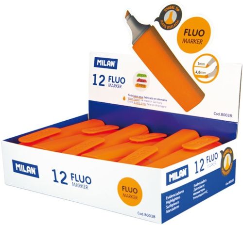 C/12 marcador fluorescente naranja milan