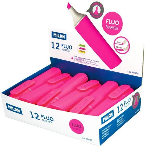 C/12 marcador fluorescente rosa milan