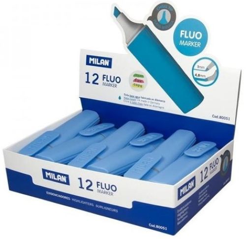 C/12 marcador fluorescente azul milan