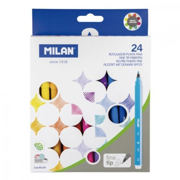 ESTUCHE 24 ROTULADORES COLORES PUNTA FINA 610 MILAN