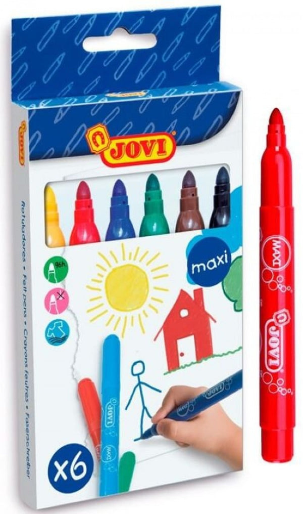 Estuche 6 rotuladores Jovi Maxi punta gruesa