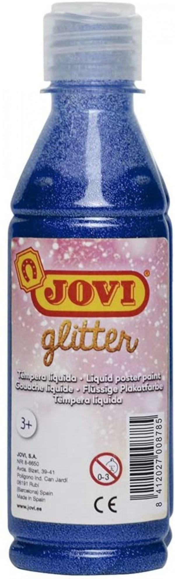 BOTE TEMPERA LIQUIDA GLITTER JOVI 250ML AZUL