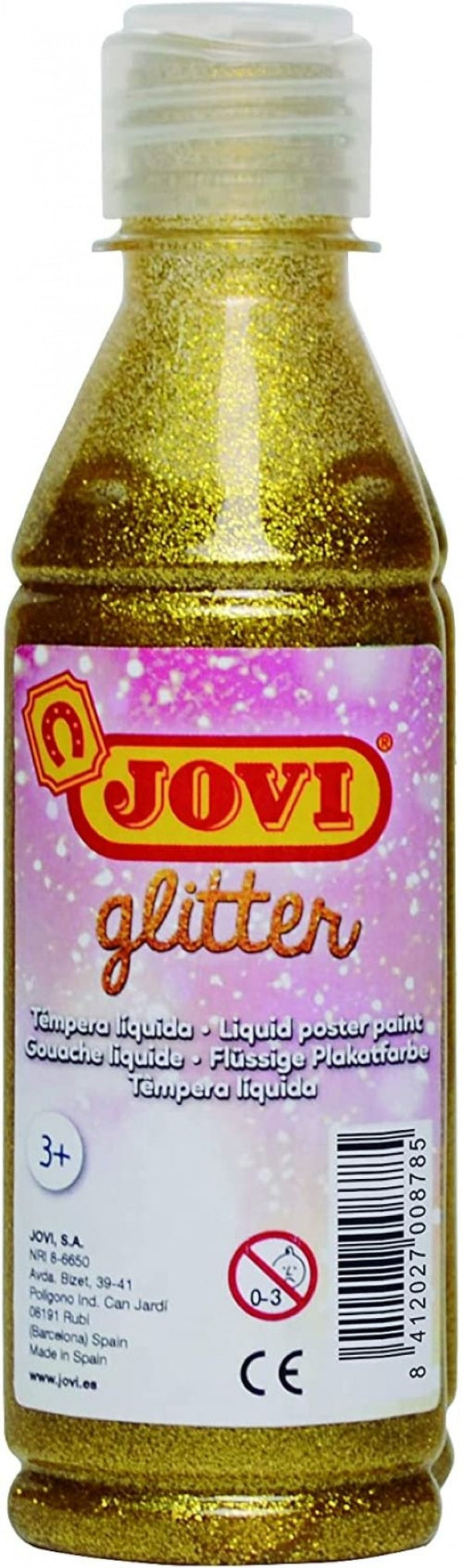 BOTE TEMPERA LIQUIDA GLITTER JOVI 250ML ORO
