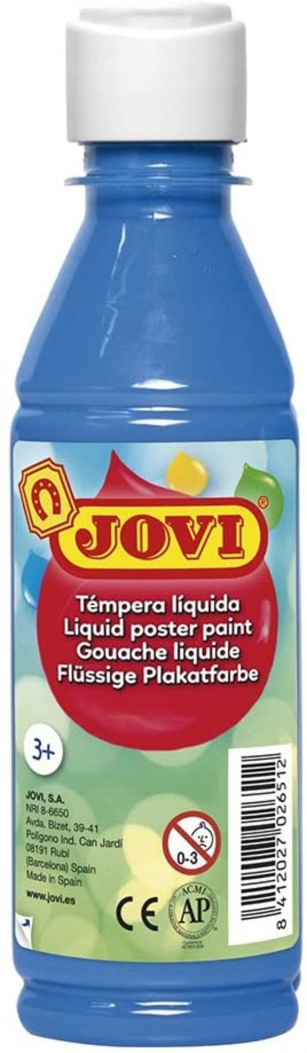 BOTE TEMPERA LIQUIDA JOVI 250ML AZUL CYAN