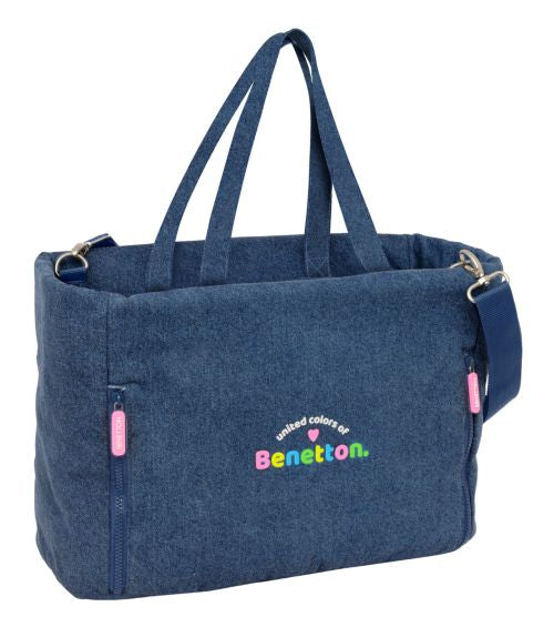 BOLSO CON BOLSILLO PARA PORTATIL 14,1'' BENETTON DENIM 40x31x17cm