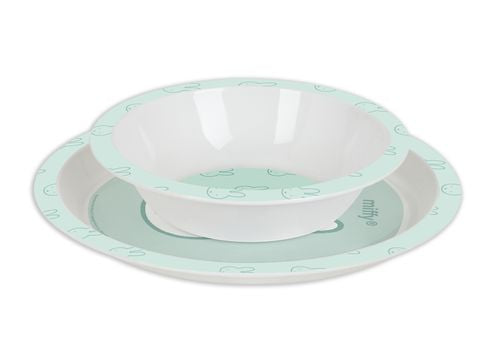 SET DE PLATOS,CUBIERTOS Y VASO MIFFY MENTA 26x26x9CM