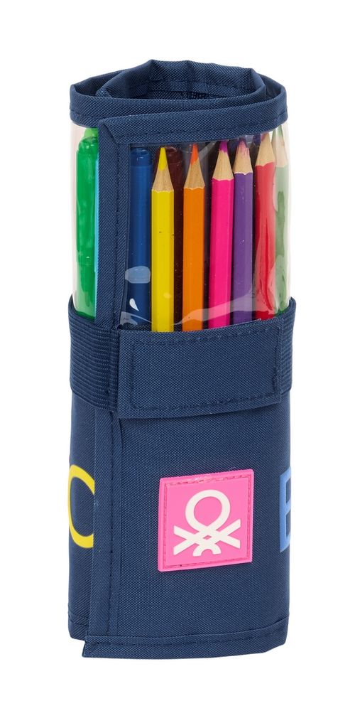 PLUMIER ENROLLABLE 27 PIEZAS BENETTON DAMERO 7x20x7cm