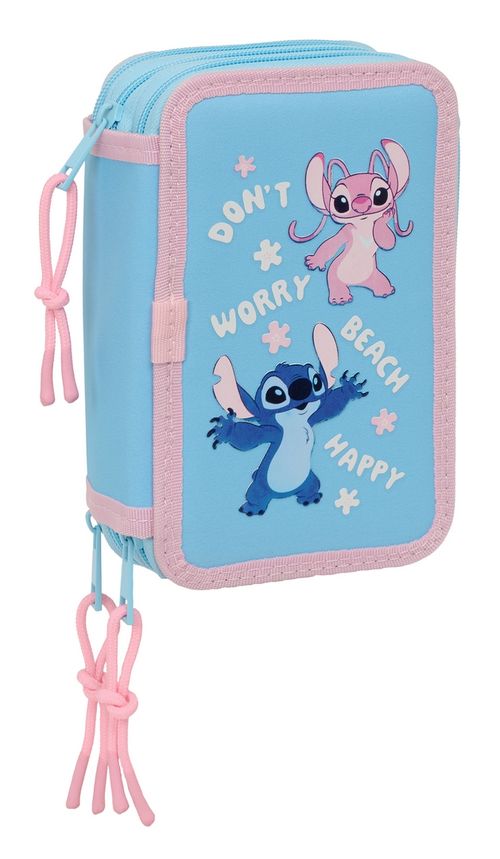 PLUMIER TRIPLE 37 pcs STITCH HAPPY 12,5x19,5x5,5cm