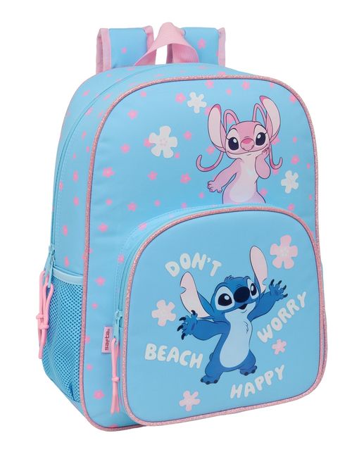 MOCHILA ADAPT.CARRO STITCH HAPPY 33x42x14cm