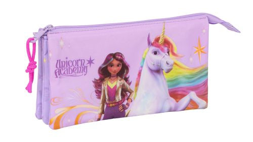 PORTATODO TRIPLE UNICORN ACADEMY 22x12x3cm