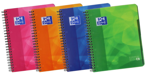 Paq/5 Bloc a4 120h 90g. cuad.5x5 europeanbook4 con separadores colores surtidos tapa polipropileno
