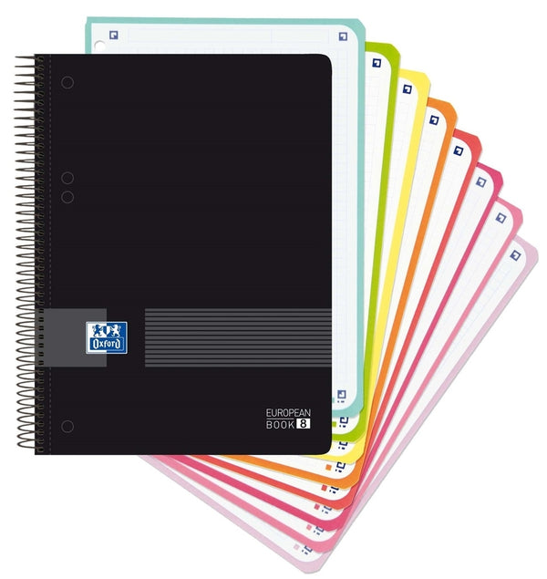 Paq/4 cuaderno espiral a5+ 160h 90g. cuad.5x5 ebook8 live&amp;go color negro