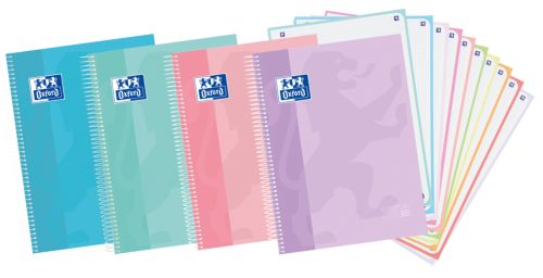 Paq/5 cuaderno espiral europeanbook a4+ 150h 90g. cuadrícula 5x5 touch colores pastel