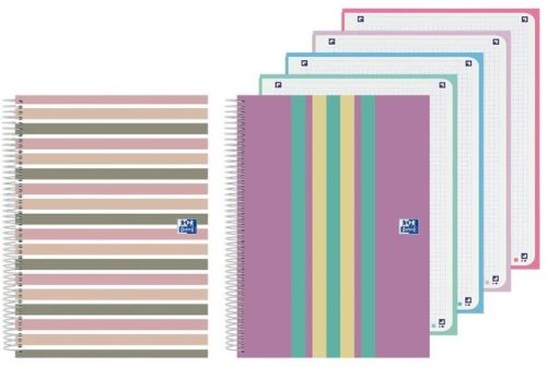Cuaderno espiral a5+ 120h 90g. cuad.5x5 ebook4 colorblock 2 modelos surtidos