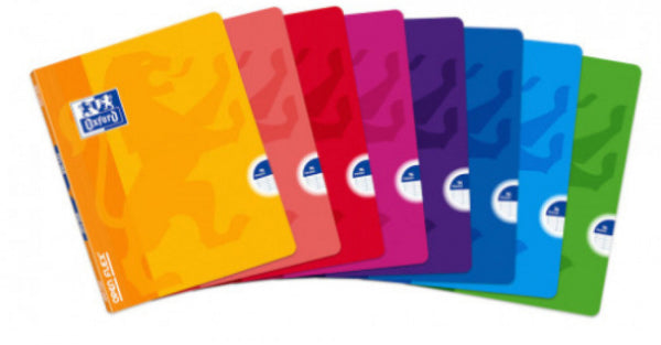 Paq/10 libretas a4 48h 90g. cuad.5x5 c/m colores surtidos oxford classic