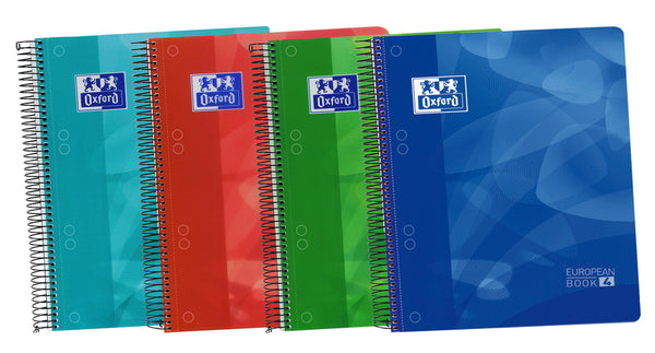 Paq/5 cuaderno espiral europeanbook5 a4+ 120h 90g. cuadricula 5x5 microperforado tapa plastico