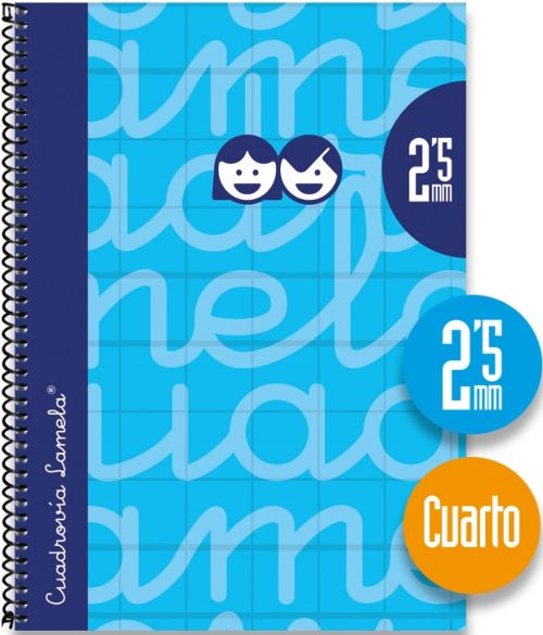 CUADERNO ESPIRAL 4º 80H 70G 2,5MM AZUL CUADROVIA EXTRA DURA