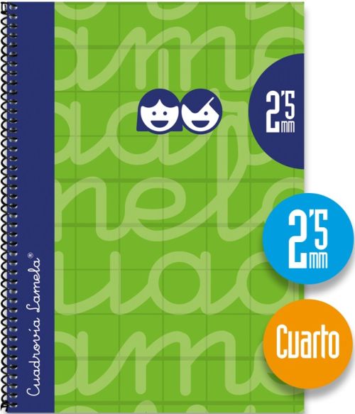 CUADERNO ESPIRAL 4º 80H 70G 2,5MM VERDE CUADROVIA EXTRA DURA