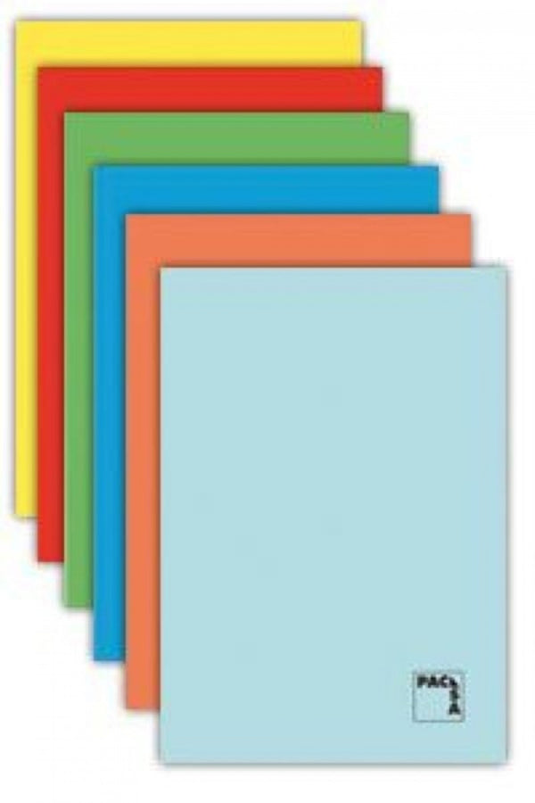 Paq/10 libreta a5+ 48h 70g. 1 horizontal c/m tapa gofrada colores surtidos pacsa