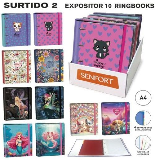 C/10 CARPEBLOCK A4 120H 4 SEPARADORES DECORADO CHICA