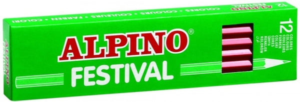 C/12 LAPICES COLORES ALPINO NEGRO