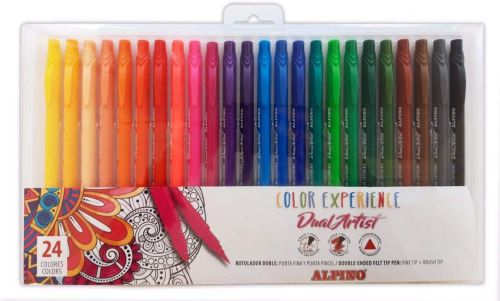 Estuche 24 rotuladores doble punta dual artist colores surtidos