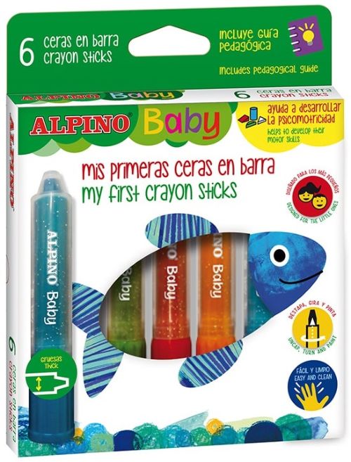 Estuche 6 ceras en barra alpino baby