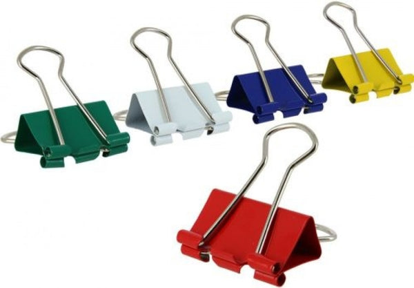 PACK 12 CAJAS 12 PINZA PALA ABATIBLE 25MM COLORES SURTIDOS
